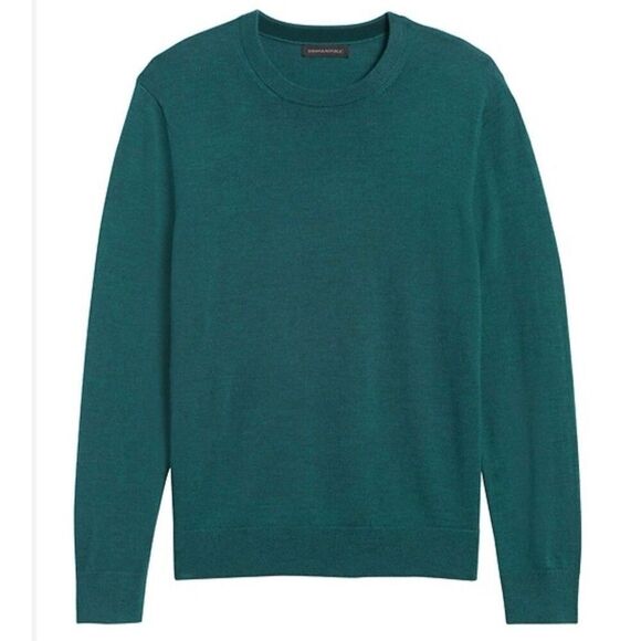Banana Republic 100% merino wool teal crewneck sweater xs - Picture 1 of 9